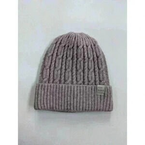 BNWOT Steve Madden Women's Cable Knit Beanie Hat Dusty Rose One Size